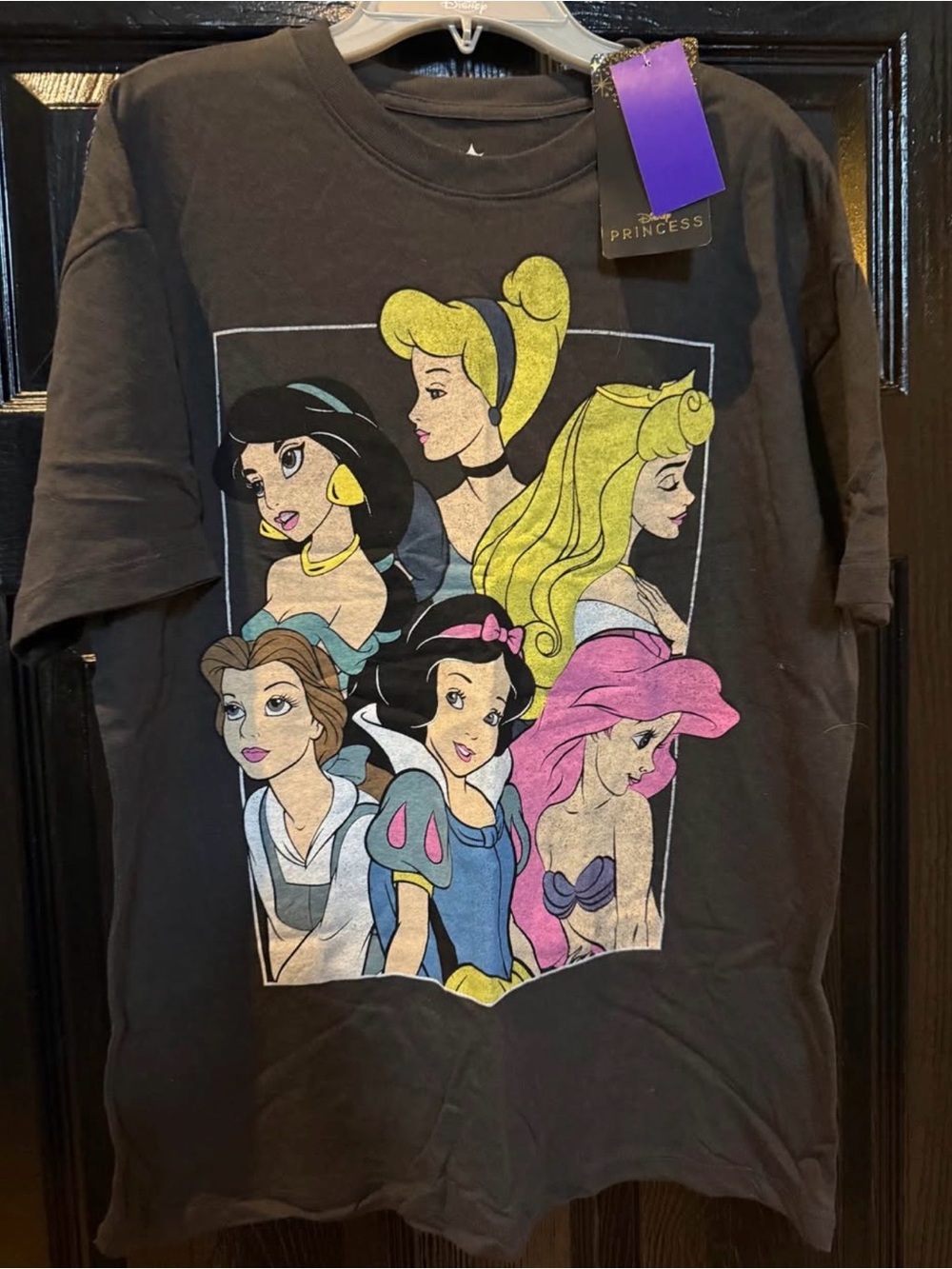 Disney Princess Gray Tee with White Print - Women’s M
